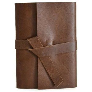 Classic Handmade Genuine Leather Journal - Chocolate Brown